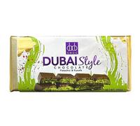 DXB Choc - Dubai Style Chocolate Bar - Pistachio & Kunafa - Luxury Milk Chocolate with Crunchy Nuts and Middle Eastern Dessert Flavours - Perfect for Sharing - 200g Bar
