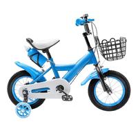DXBJKSL 12 inch Kids Bike Childr Bicycle with Water Bottle Holder, Bicycle Basket, Stabilisers/Kickstand Wheels and Bell Height Adjustable 80-95cm 80kg Load for Boys Girls who are 2.62-3.11ft (Blue)