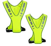 DXBNEZBC 2 Pcs Reflective Vests, Running Gears with Pocket, Safety Vest High Visibility, Breathable Reflectors Clothing for Safety Warning Vest for jogging Hiking Cycling