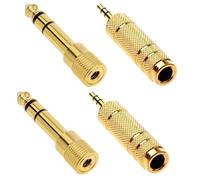 DXBNEZBC 4 pcs headphone adapter, jack adapter, Jack Converter 6.35 mm (1/4 Inch) Male to 3.5 mm (1/8 Inch) Female, Audio Stereo Plug Adapter 3.5 mm (1/8 Inch) Male to 6.35 mm (1/4 Inch) Female