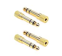 DXBNEZBC 4 Pcs Headphone Jack Adapter, Gold Plated Headphone Jack, Stereo 3.5mm (Small Socket) To 6.35mm (Big 1/4 inch Jack Plug), Aux Jack Converter for Digital Piano, Keyboard, Amplifier Earphone