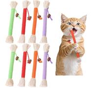 DXBNEZBC 8 Pcs Cat Teeth Cleaning Kitten Teething Chewing Toy Rope, Filled Natural Catnip, Stress Release,4 Colors Cotton Rope Toy, Catnip Toys Bite Rope for Cats, Indoor Cats, Kittens