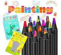 DXBNEZBC Arts and Crafts for Kids, 12 Pieces Rainbow Pencils, Party Bag Fillers for Kids, Teenage Girls Gifts Birthday Presents, Colouring Drawing Pencils for Children, Gifts for 4-12 Year Old Girls