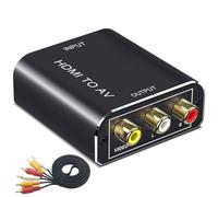 DXBNEZBC RCA to HDMI 1080P AV RCA to HDMI Converter Composite CVBS AV to HDMI Video Audio Converter Adapter for PC Laptop Mini Xbox PS2 PS3 TV STB VHS VCR Camera DVD, Supporting PAL/NTSC