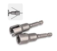 DXBNEZBC Toilet Seat Spanner, C Spanner Nut Driver, 1/4" Hex Shank Wing Nut Driver for Panel Nuts, Screws, Eye C Hook & Q-Hanger, Durable Steel Construction, 1 Pack