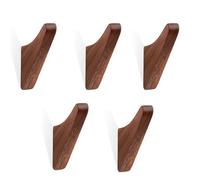Dxcaicc 5pcs Wood Wall Hooks,Natural Wood Coat Holder,Mounted Hooks for Wall Hanging,Wood Decorative Wall Hooks for Hanging Coat Bags Clothes Key,Brown