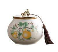 Dxcaicc Airtight Ceramic Tea Canister - Traditional Chinese Art Jar 800Ml Capacity| Perfect for Storing Matcha, Coffee, Herbal Tea | Decorative Kitchen Storage Jar,M