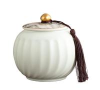 Dxcaicc Airtight Ceramic Tea Canister - Traditional Chinese Art Jar 800Ml Capacity| Perfect for Storing Matcha, Coffee, Herbal Tea | Decorative Kitchen Storage Jar,P
