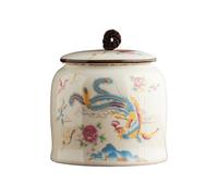 Dxcaicc Airtight Ceramic Tea Jar, Traditional Chinese Art Jar 800Ml | Airtight Tea Storage Container for Loose Leaf Tea, Coffee Beans, Sugar, Farmhouse Decor,K