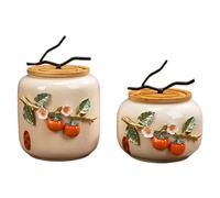 Dxcaicc Ceramic Jar with Lid - Airtight Coffee, Spice & Tea Storage Container Set New Chinese-Style Airtight Jars Snack Jars Enamel Tea Caddies,B