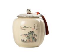 Dxcaicc Ceramic Tea Jars, New Chinese-Style Airtight Jars Tea Jar, Storage Empty Jars, Creative Home Decor,F