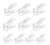 Dxcaicc Clear Shoe Slots Organizer - Adjustable Height 3.5''To 6'' Shoe Stackers for A Pair of Shoes,Shoe Rack Storage Shoe Space Saver 50%,10 Packs,Clear