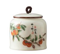Dxcaicc Coffee Canister with Lid, Ceramic Tea Jar 30 Oz, Traditional/Vintage Chinese Style Ceramic Storage Jars, Tea Cans Canister for Kitchen Spice, Tea, Coffee,B
