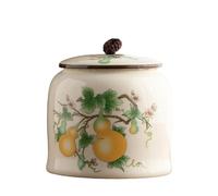 Dxcaicc Traditional Chinese Art Jar - 800Ml Hand-Painted Ceramic Canister with Airtight Lid | Tea Storage Container, Asian Style Farmhouse Decor | Gift for Tea Lovers,J