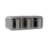 Dxcaicc Wall-mounted Spice Organizer,Seasoning Storage Box,Large Capacity Spice Box for Kircgen,3-Cell PP Condiment Box Spice,Drawer spice with Spoon for Spice Salt Sugar,Grey