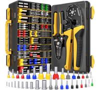 DxCRIMP Bootlace Ferrule Crimping Tools Kit 0.25-25mm² & 36 Sizes Ferrules | Hexagonal crimper wire stripper and bare single & twin cord end terminals for car, PLC panels and home electrical wiring
