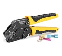 DXCRIMP Crimping Tool for Heat Shrink Connectors AWG 24-10, Effortless One-Handed Ratcheting Wire Terminal Crimper, Professional Electrical Crimping Pliers for Marine, Automotive & Home Wiring D2410HS
