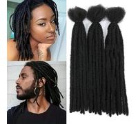 DXdixiu Dreadlock Extensions Synthetic Hair 30 Strands 100% Full Handmade Permanent Loc Extension Hair for Women/Men/Kids Daily Wear & Parties (1B, 12inch)