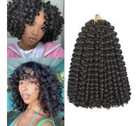DXdixiu Jamaican Bounce Crochet Hair 8 Inch 16 Roots 5 Packs Short GoGo Curly Crochet Braids Jumpy Wand Curl Crochet Hair Extension For Black Women (4#, 8inch)