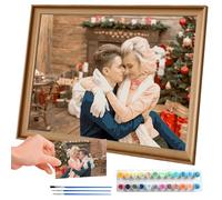 DXDOING Custom Paint by Numbers for Couples, Personalised Painting by Numbers from Photo, DIY Romantic Paint Art for Adults Beginners, Creative Gift for Couples Anniversary Wedding (50x50cm)