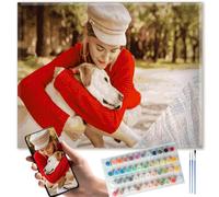 DXDOING Custom Paint by Numbers Kit for Adults, Personalised Canvas Paint by Numbers Make Your Own Photo, DIY Painting Kit for Couples, Family & Pet Lovers, Birthday & Anniversary (50x50cm)