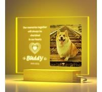 DXDOING Personalised Dog Memorial Plaques with Photo Pet Loss Gifts Acrylic Tribute for Beloved Dogs and Cats Sympathy Gifts with Pictures Names Date