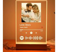 DXDOING Personalised LED Night Light Custom Photo Lamp with Text for Mum, Dad, Couples - Spotify Plaque, Father’s Day, Mother’s Day, Birthday, Christmas (Spitify Plaque)