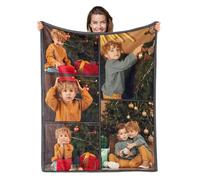DXDOING Personalised Photo Blanket with Photo Text Custom for Men, Women, Family, Kids & Pets, Ideal for Birthdays, Mother's Day, Father's Day