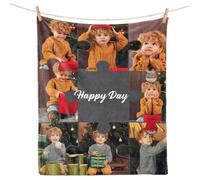 DXDOING Personalised Photo Blanket with Text Customised for Men Women, Family, Kids, Pets, Ideal for Birthdays, Mother's Day, Father's Day, Anniversaries
