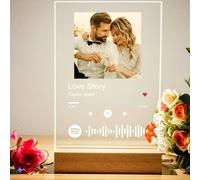 DXDOING Personalised Spotify Plaque with Photo Acrylic Custom Music Plaque Night Light for Boyfriend Girlfriend LED Song Picture Frame Gifts for Christmas Valentines Day