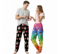 DXDOING Valentine's Day Gift for Couples Personalised Face Pyjamas with Photo Custom Photo Pyjama Bottoms for Him & Her - Funny Matching Loungewear for Boyfriend, Girlfriend