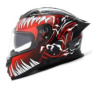 DXDRT Motorcycle Helmets Dual Visor Full Face DOT/ECE Approved Motorbike Motor Street Bike Racing Helmet Cascos Para Motos for Adult, Men And Women,Venom,L