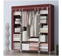 DXDRT Portable Closet, Portable Wardrobe for Hanging Clothes, Non-Woven Fabric Cover,1 Hanging Rods & 12 Storage Shelves, Stable and Easy Assembly Wardrobe Closet Organizer for Bedroom,Burgundy