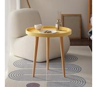 DXDRT Small Round Accent Table,Side Tables for Small Spaces with 3 Legs,Nightstand Modern End Table for Living Room Bedroom Office Small Spaces,Yellow Beech,15.7x17.3in