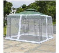 DXDRT Square Mosquito Net For 3x3M/10x10FT Roman Parasol Gazebo Canopy, Adjustable Outdoor Bug Netting Screen Mesh with Zipper Door and Fillable Base(Net Only),White