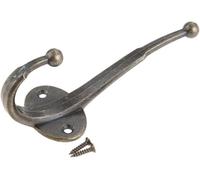 DXEAIN Adhesive Hooks,Wall Hooks Hanging,Antique Bronze/Black Door Hanger Hooks Bathroom Wall Hanger Hats Bag Keychain Alloy Hook Coat Wall Hooks w/Screws 122 * 47mm,(A)