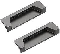 DXEAIN Embedded Door Handle,Recessed Pulls,Door Handles,Recessed Pulls Concealed Handles Pack of 2,Zinc Alloy,(Sandy Gray,96mm/3.7in)
