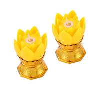 DXEHSEUY 2X Lotus Lamp Indoor Buddha Buddhist Light for Home Buddha Occasions Bedroom Yellow