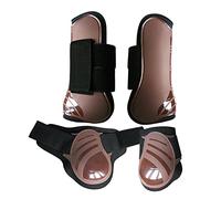 DXEHSEUY 4Pcs Horse Front Rear Hind Leg Boots Equine Tendon Fetlock Protect Brown L