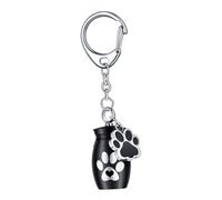 DXEHSEUY Aluminium Alloy Keychain Pet Urn Keep Precious Memories Pet Hair Storage Jar Black 2.5x1.6cm