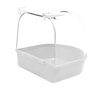 DXEHSEUY Bird Bath Box Reusable Caged Parrot Bathing Tub for Budgie Budgerigar Canary White 13.5x14x13cm