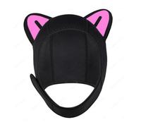 DXEHSEUY Cat Ears Scuba Diving Hood Cap Lovely Surfing Cap for Sailing Kayaking Canoe black rose red ear M