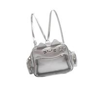 DXEHSEUY Cat Ita Bag Portable Pin Display Backpack for Halloween Girls Party Supplies Silver 24x10x19cm