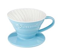 DXEHSEUY Ceramic Pour Over Manual Espresso Coffee Dripper Cup Red/Yellow/Blue Blue