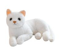 DXEHSEUY Lovely Cat Plush toys Decor Realistic Cartoon Ornament White 32cm