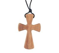 DXEHSEUY Olive Wood Cross Necklace Fashion Prayer Necklace for Valentines Day Wedding