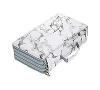 DXEHSEUY Portable 300 Slots Colored Pencil Organizer Pencil Bag for Student Artist White