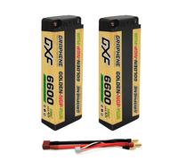 DXF 2 x 2S Lipo Battery 7.6 V 150 C 6600 mAh HV Hard Case Battery with 5.0 mm Ball to XT60 Plug for RC Car RC Truck Aeroplane Helicopter Boat Buggy Wing