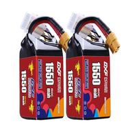 DXF 2Pack 1550mAh 22.2V 150C 6S LiPo Battery XT60, Premium Graphene High Discharge Hardcase RC Battery Pack for FPV Racing Drone Quadcopter Helicopter Airplane Boat Car Truck Racing Models