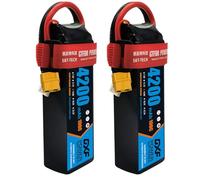 DXF 4200mAh 4S Lipo Battery 14.8V 100C Plug XT60 for RC Buggy Vehicles Car Truck Tank Boat RC Hobby Pack of 2